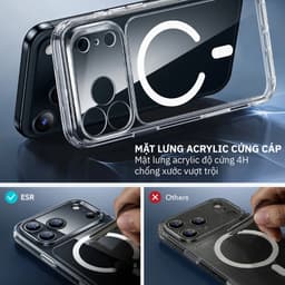 Ốp lưng ESR Classic Hybrid Halolock dành cho iphone 17 Series đạt chứng nhận bảo vệ quân đội hỗ trợ sạc không dây 3