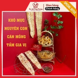 Khô Mực Nguyên Con Cán Mỏng, Mực Tẩm Gia Vị Ăn Liền Thơm Ngon, Hàng Loại 1 Không Bột (200g / 500g) 3