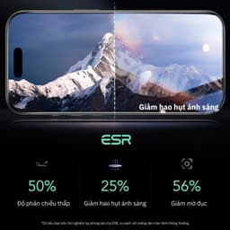 Cường lực bảo vệ màn hình ESR Tempered Glass kèm khung tự dán cho iphone Air 17 Pro/ProMax 7