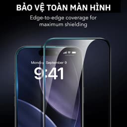 Cường lực bảo vệ màn hình ESR Tempered Glass kèm khung tự dán cho iphone Air 17 Pro/ProMax 5