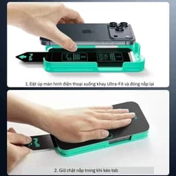 Cường lực bảo vệ màn hình ESR Tempered Glass kèm khung tự dán cho iphone Air 17 Pro/ProMax 9