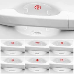 Miếng dán cửa ô tô silicon chống xước, bộ 10 miếng dán hõm cửa tay nắm cửa ô tô trong suốt có logo 7