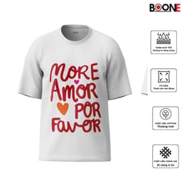 Áo thun Unisex Nam Nữ in hình MORE AMOR POR FAWOR, chất cotton 100% - BOONE - BNE00171 2