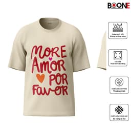 Áo thun Unisex Nam Nữ in hình MORE AMOR POR FAWOR, chất cotton 100% - BOONE - BNE00171 3