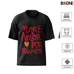 Áo thun Unisex Nam Nữ in hình MORE AMOR POR FAWOR, chất cotton 100% - BOONE - BNE00171 4