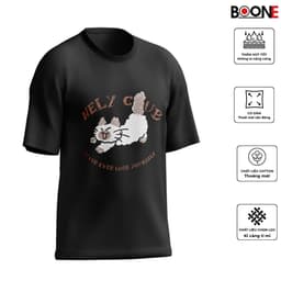 Áo thun Unisex Nam Nữ in hình MÈO NELY CUB, chất cotton 100% - BOONE - BNE00127 2