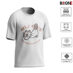 Áo thun Unisex Nam Nữ in hình MÈO NELY CUB, chất cotton 100% - BOONE - BNE00127 4