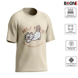 Áo thun Unisex Nam Nữ in hình MÈO NELY CUB, chất cotton 100% - BOONE - BNE00127 3