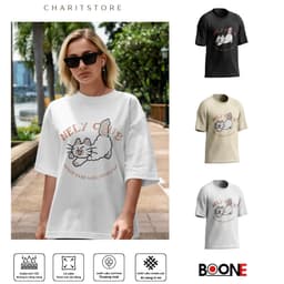 Áo thun Unisex Nam Nữ in hình MÈO NELY CUB, chất cotton 100% - BOONE - BNE00127 1