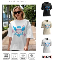 Áo thun Unisex Nam Nữ in hình TRÁI TIM Angle, chất cotton 100% - BOONE - BNE00130 1