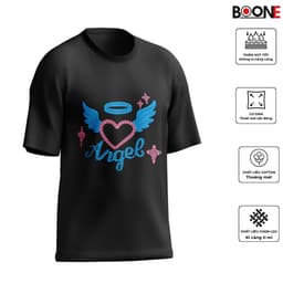Áo thun Unisex Nam Nữ in hình TRÁI TIM Angle, chất cotton 100% - BOONE - BNE00130 2