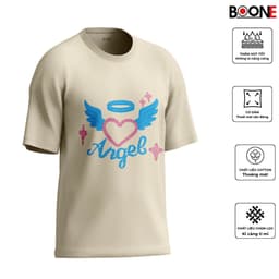 Áo thun Unisex Nam Nữ in hình TRÁI TIM Angle, chất cotton 100% - BOONE - BNE00130 3