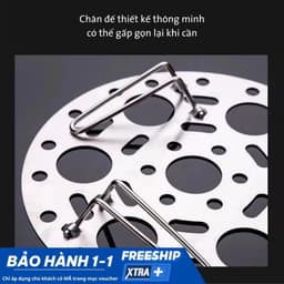 Vỉ Hấp Chân Gấp Gọn Inox 304, Vỉ Hấp Trứng Hấp Thức Ăn Đa Năng Gấp Gọn Khay Hấp Inox Tiện Lợi  7