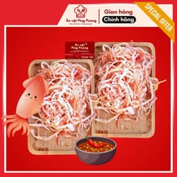 Khô Mực Dẻo Hấp Nước Dừa Thơm Ngọt Tự Nhiên Ăn Liền, Khô Mực Đỏ Hồng Sợi Hấp Dừa Đặc Sản Việt Nam 4