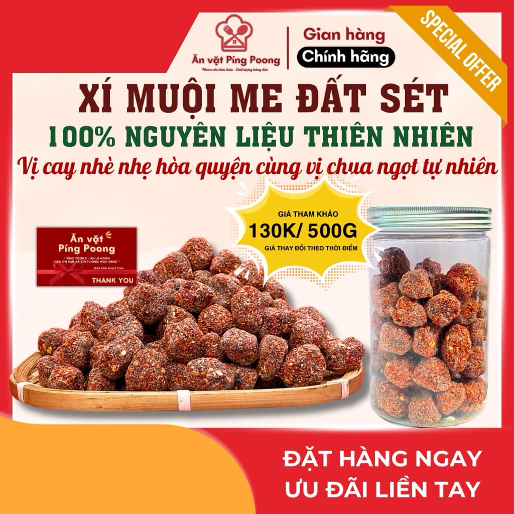Xí Muội Me Đất Sét Cay Lon 650G - Me Thái Có Đường Xay, Vị Chua Ngọt, Cay Nồng, Mặn Mà Hấp Dẫn