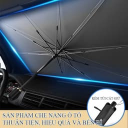 Ô che nắng kính lái ô tô, ô che nắng nhỏ gọn chắn nắng chống nóng hiệu quả tặng kèm bao da cao cấp 7