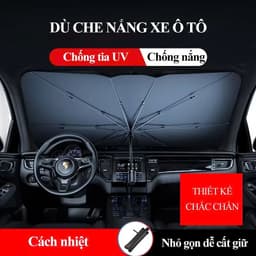 Ô che nắng kính lái ô tô, ô che nắng nhỏ gọn chắn nắng chống nóng hiệu quả tặng kèm bao da cao cấp 6