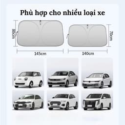Tấm che nắng kính lái ô tô cao cấp chắn nắng cách nhiệt gấp gọn phù hợp tất cả các dòng xe 5