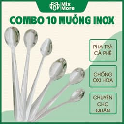 Combo 10 muỗng inox 430 Anpha Cook hàng Việt Nam chất lượng, pha cà phê, trà, pannacotta Mixmore 1