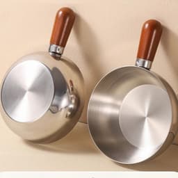Nồi Tay Cầm Gỗ Inox Mini 14cm đa năng xinh xắn 1