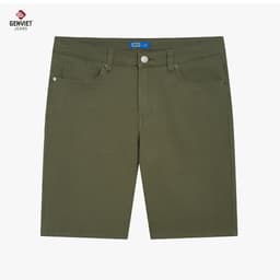 Quần đùi nam kaki GENVIET JEANS dáng ống đứng màu trơn co giãn nhẹ đứng form thoải mái basic dễ phối đồ 8975 5