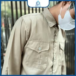 {Loại đẹp} Bộ quần áo bảo hộ lao động UNTG màu nâu chất vải Kaki Nam Định mềm, mát, công nhân 6