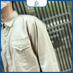 {Loại đẹp} Bộ quần áo bảo hộ lao động UNTG màu nâu chất vải Kaki Nam Định mềm, mát, công nhân 7