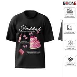 Áo thun Unisex Nam Nữ in hình BÁNH KEM GRATITUDE, chất cotton 100% - BOONE - BNE00136 3