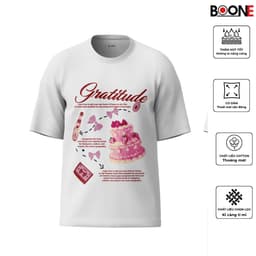 Áo thun Unisex Nam Nữ in hình BÁNH KEM GRATITUDE, chất cotton 100% - BOONE - BNE00136 2