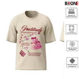 Áo thun Unisex Nam Nữ in hình BÁNH KEM GRATITUDE, chất cotton 100% - BOONE - BNE00136 4