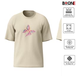 Áo thun Unisex Nam Nữ in hình BƯỚM pha màu xanh hồng vàng, chất cotton 100% - BOONE - BNE00126 3