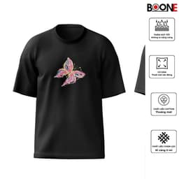 Áo thun Unisex Nam Nữ in hình BƯỚM pha màu xanh hồng vàng, chất cotton 100% - BOONE - BNE00126 4