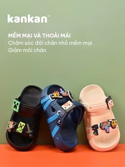Sandal MineCraft Cho Bé Trai KanKanStore Xăng Đan Nhẹ Êm Chân Đính Kèm Sticker KA51 1