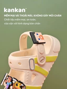 Sandal MineCraft Cho Bé Trai KanKanStore Xăng Đan Nhẹ Êm Chân Đính Kèm Sticker KA51 3