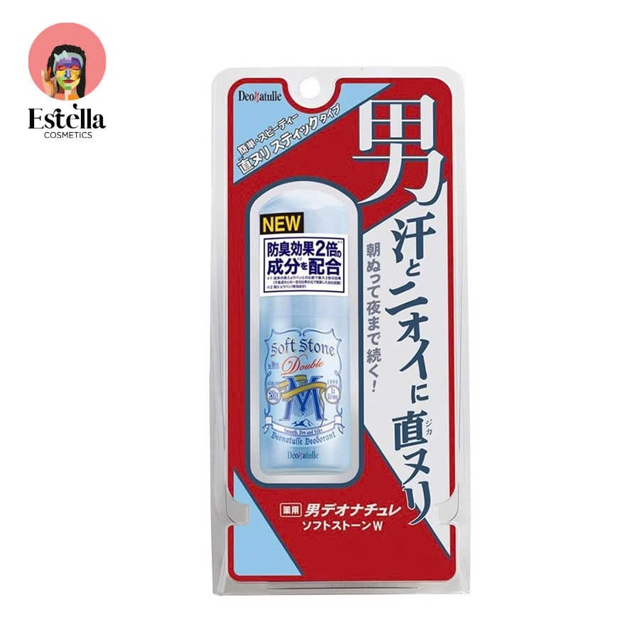Lăn Khử Mùi Đá Khoáng Dạng Sáp Bạc Hà Cho Nam 20g - Deonatulle Soft Stone Double Deodorant For Men
