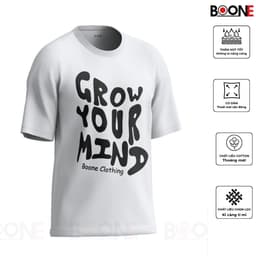Áo thun Unisex Nam Nữ in chữ GROW YOUR MIND, chất cotton 100% - BOONE - BNE00012 3