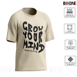 Áo thun Unisex Nam Nữ in chữ GROW YOUR MIND, chất cotton 100% - BOONE - BNE00012 5