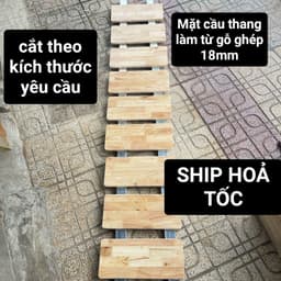 Mặt cầu thang làn từ gỗ ghép cao su 18mm phủ bóng 1 mặt 1