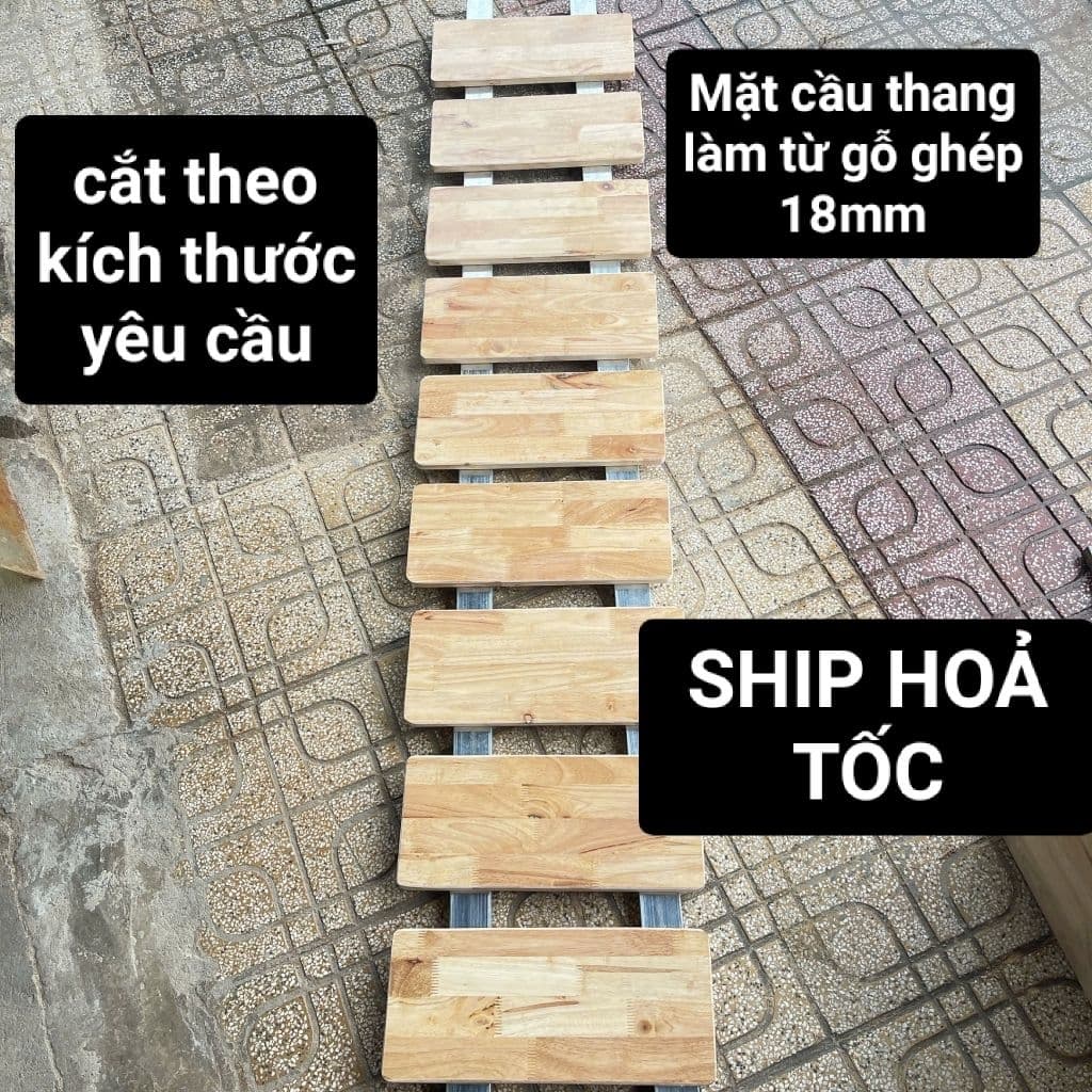 Mặt cầu thang làn từ gỗ ghép cao su 18mm phủ bóng 1 mặt