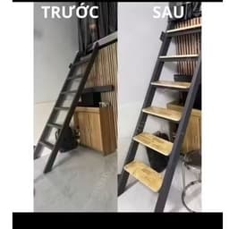 Mặt cầu thang làn từ gỗ ghép cao su 18mm phủ bóng 1 mặt 2