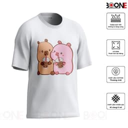 Áo thun in hình CAPYBARA BOONE unisex nam nữ, chất cotton 100% 3