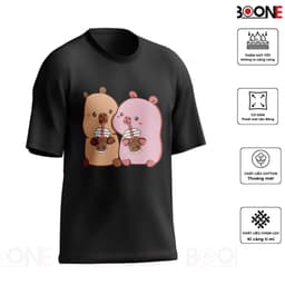 Áo thun in hình CAPYBARA BOONE unisex nam nữ, chất cotton 100% 4