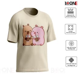 Áo thun in hình CAPYBARA BOONE unisex nam nữ, chất cotton 100% 5