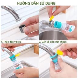COMBO 6 Đầu Vòi Lọc Chống Bắn Nước Có Bộ Lọc Xoay 360 Độ - Đầu Lọc Nước 3 Tầng Kéo Dãn 12cm 5