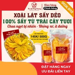 Xoài Sấy Dẻo Không Xơ Ít Đường (Hộp 500G) Thơm Ngon 1