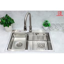 Chậu rửa bát 1 hố Keeper CR02-6846 | Chậu inox 1 hố | Tặng đầu vòi hút nước rửa chén 2