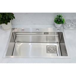 Chậu rửa bát 1 hố Keeper CR02-6846 | Chậu inox 1 hố | Tặng đầu vòi hút nước rửa chén 3