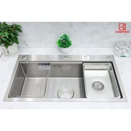 Chậu rửa bát 1 hố Keeper CR08 8245NE | Bồn rửa chén 1 hố inox 304 | Tặng kèm vòi 3