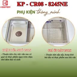 Chậu rửa bát 1 hố Keeper CR08 8245NE | Bồn rửa chén 1 hố inox 304 | Tặng kèm vòi 6