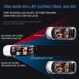 Bộ 2 gương cầu lồi đế hít chân không xoay 360 chống nước tránh điểm mù lái xe an toàn 2